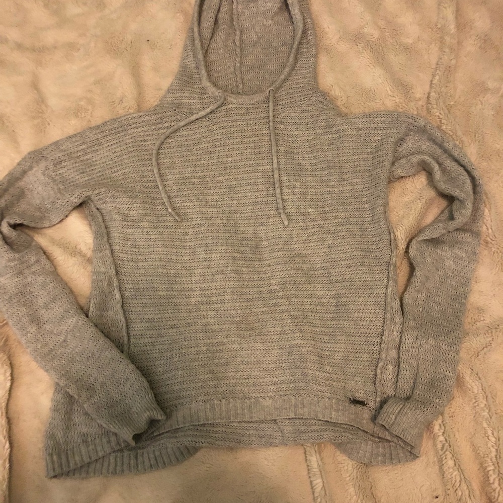 Knit hooded sweater